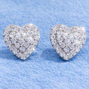 Heart Moissanite Earrings | Passes Diamond Tester | 925 Silver